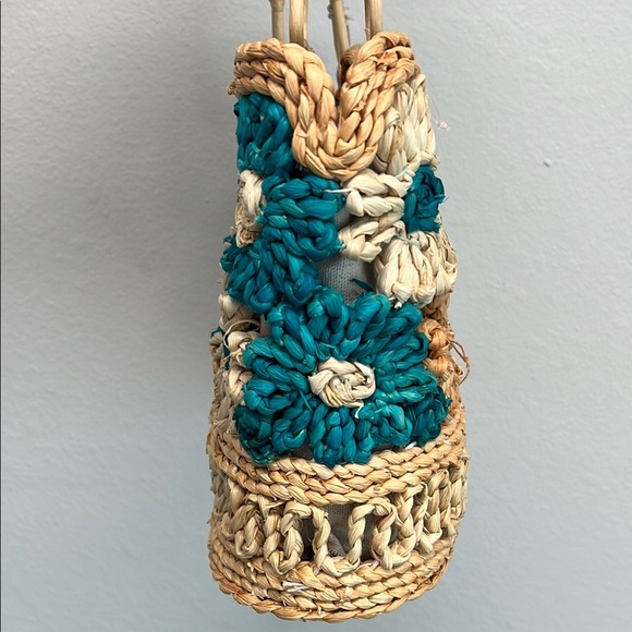 Haute Hippie | Teal Floral Tote Bag - Picture 8 of 10